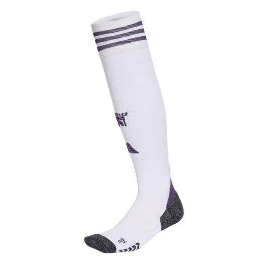 White-Black - Front - Adidas Childrens-Kids 2025-2026 Manchester United FC Away Socks