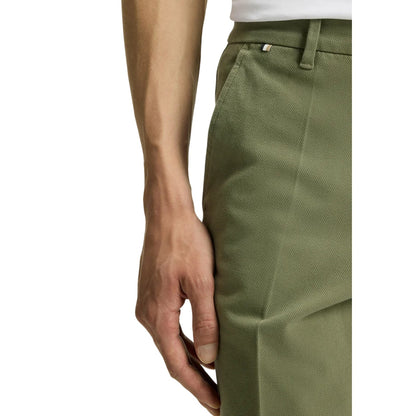Green - Side - Boss Mens Slice Cotton Blend Chino Shorts