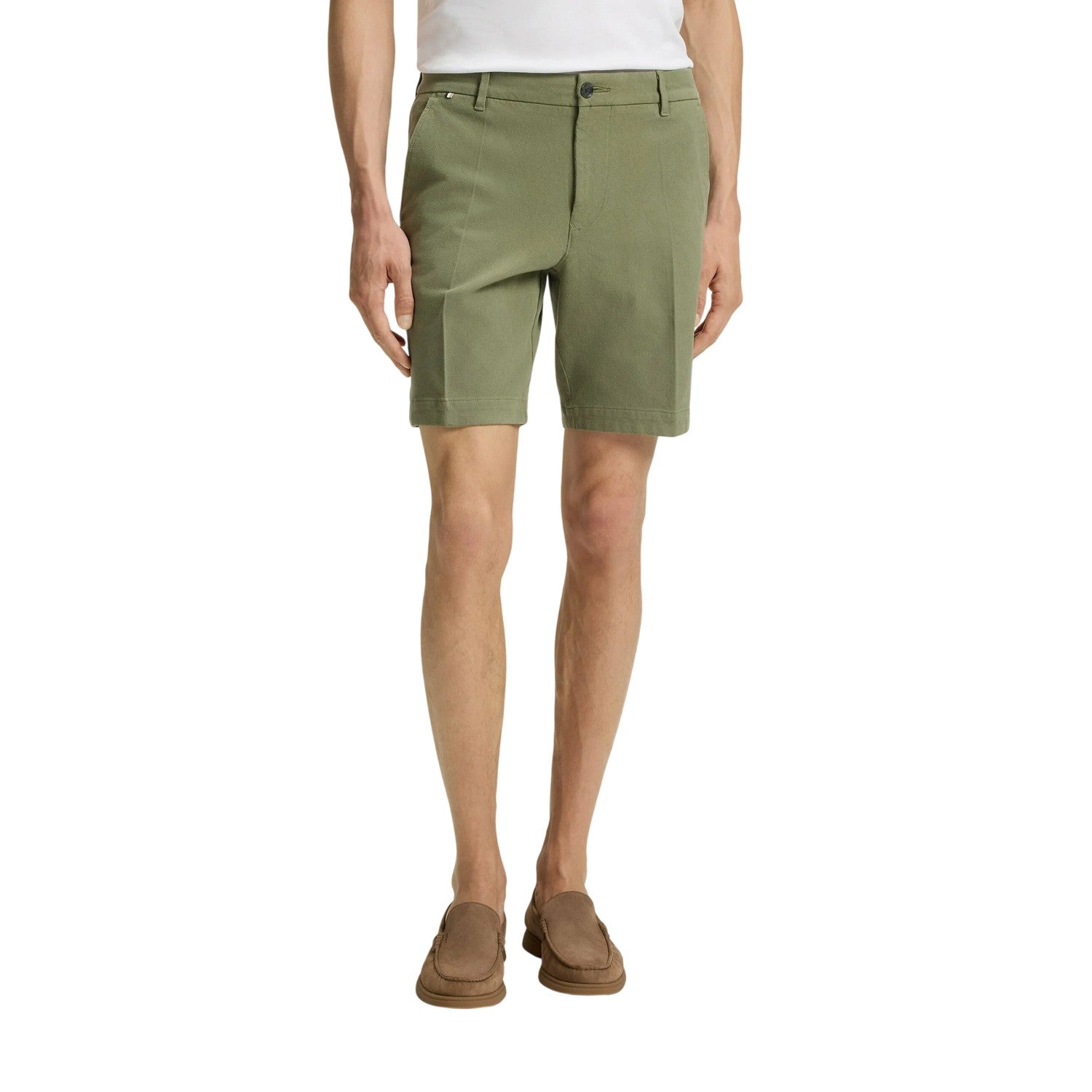 Green - Lifestyle - Boss Mens Slice Cotton Blend Chino Shorts
