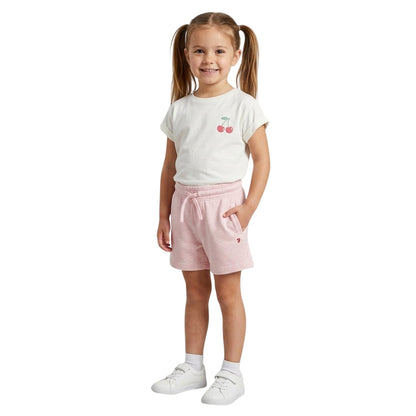 Pink - Side - Farah Childrens-Kids Marl Sweat Shorts
