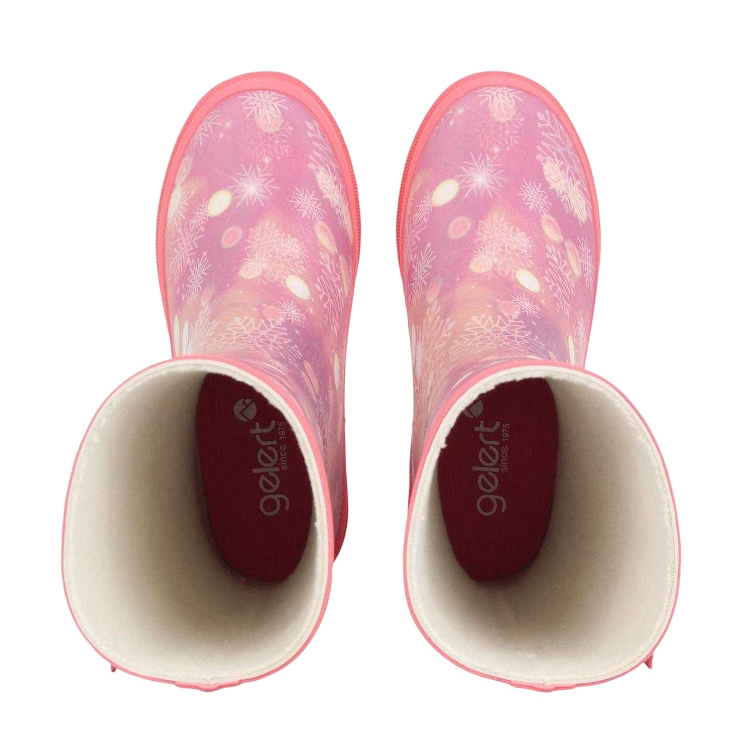 Pink - Side - Gelert Childrens-Kids Marble Waterproof Wellington Boots