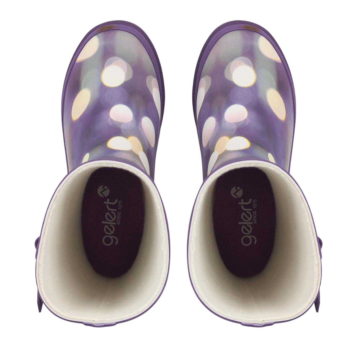 Purple - Side - Gelert Childrens-Kids Marble Waterproof Wellington Boots