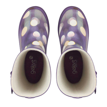Purple - Side - Gelert Childrens-Kids Marble Waterproof Wellington Boots