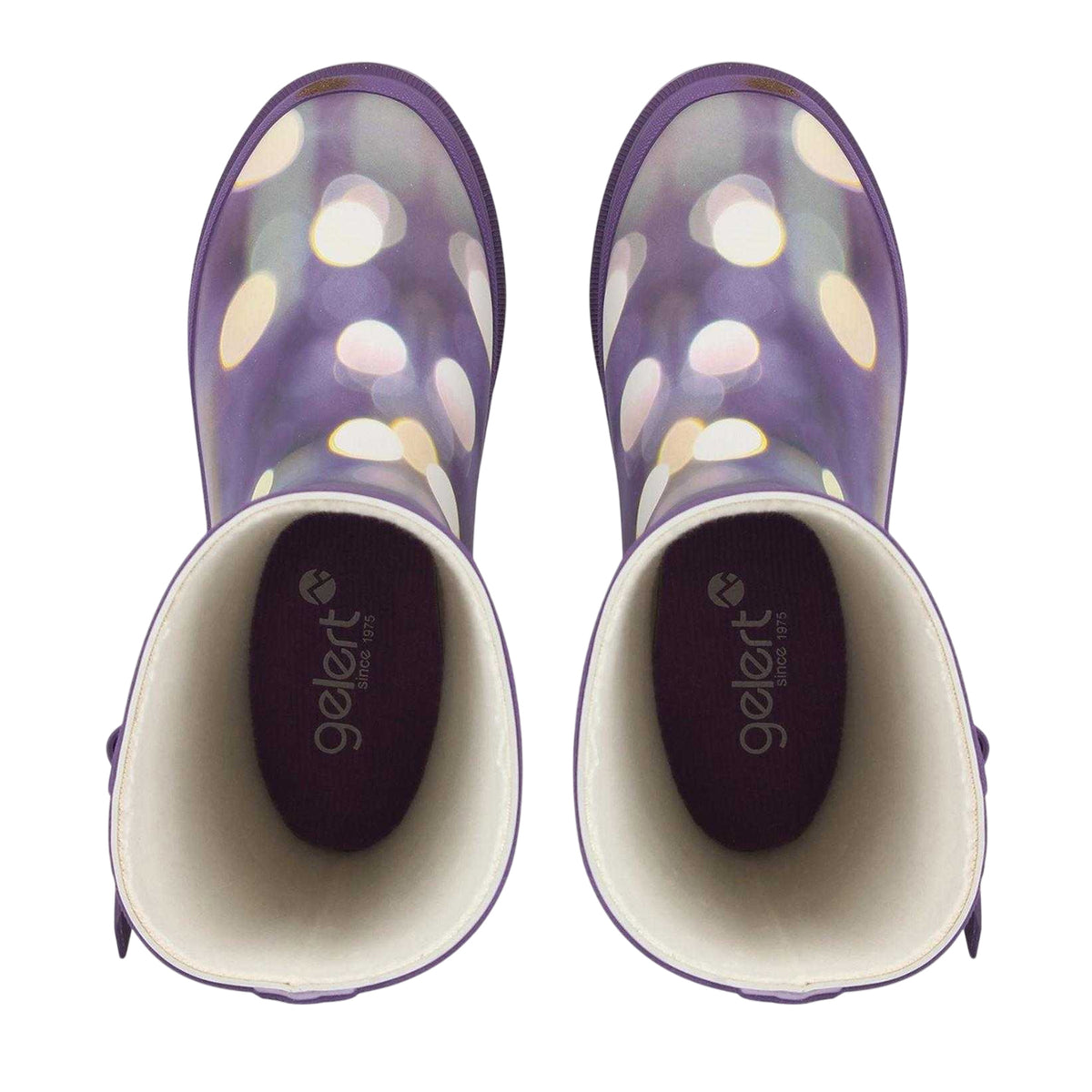 Purple - Side - Gelert Childrens-Kids Marble Waterproof Wellington Boots