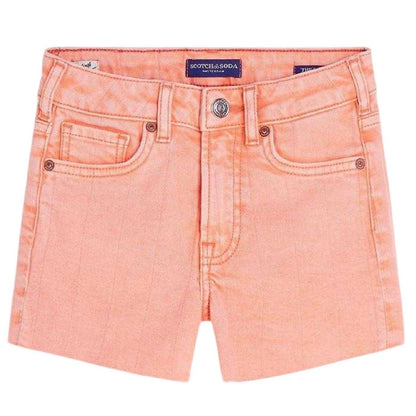 Papaya Punch - Front - Scotch And Soda Childrens-Kids Denim Shorts