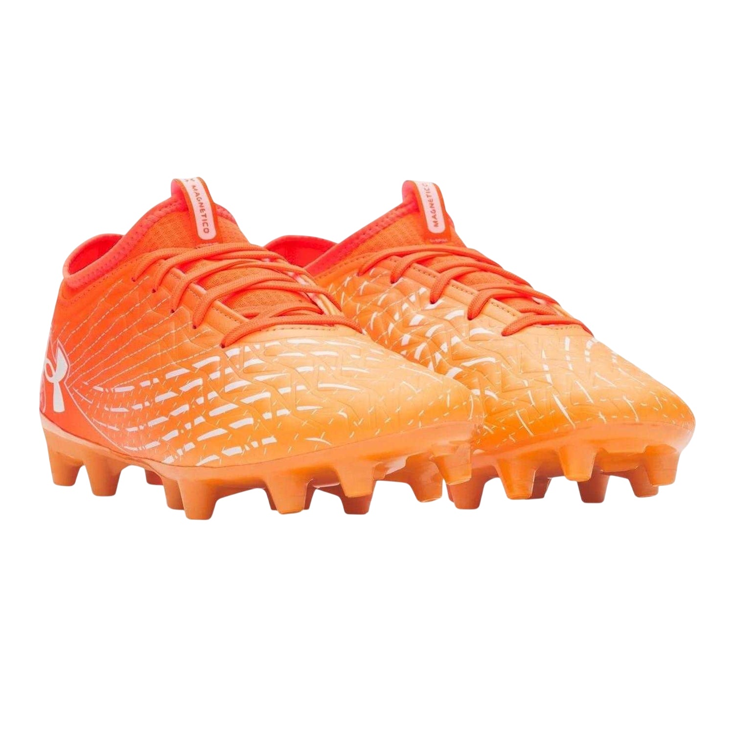 Orange-White - Pack Shot - Under Armour Mens Magnetico Select 5 Firm Ground Football Boots