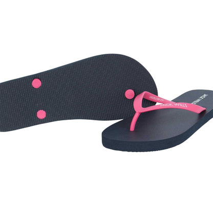 Navy-Pink - Lifestyle - Jack Wills Womens-Ladies Rubber Flat Flip Flops