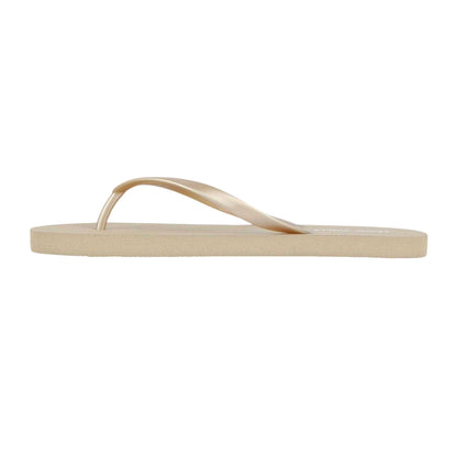 Gold - Back - Jack Wills Womens-Ladies Rubber Flat Flip Flops