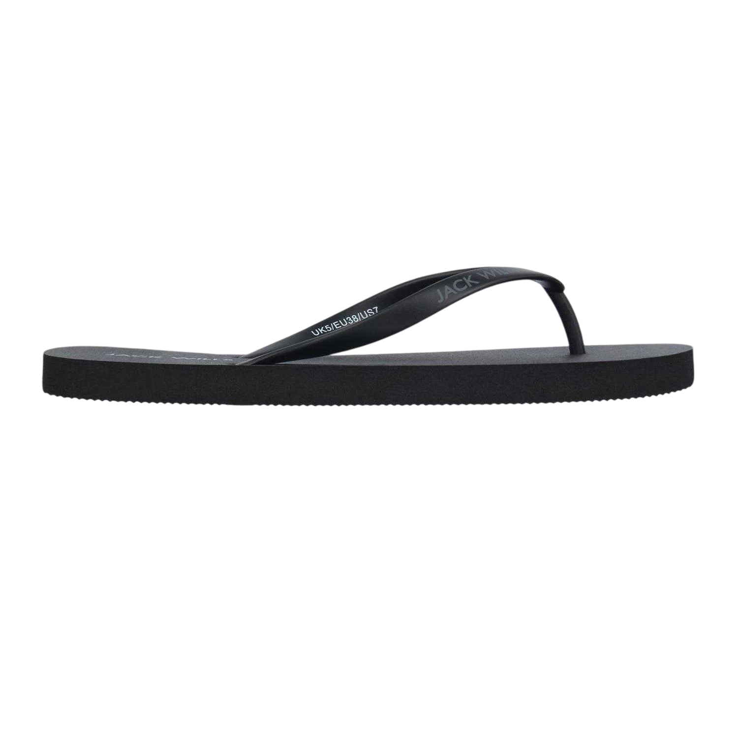 Black - Front - Jack Wills Womens-Ladies Rubber Flat Flip Flops