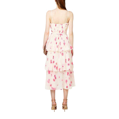 Cream - Back - Self-Portrait Womens-Ladies Tiered Midi Dress