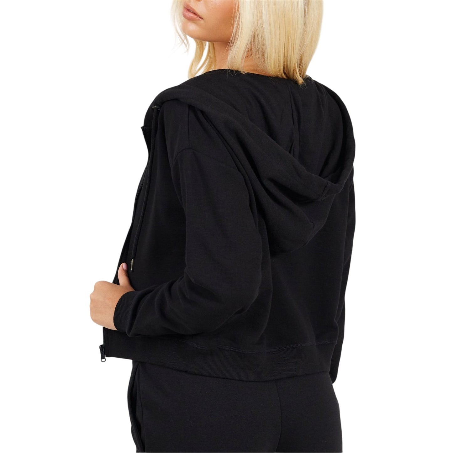 Black - Back - Brave Soul Womens-Ladies Full Zip Hoodie