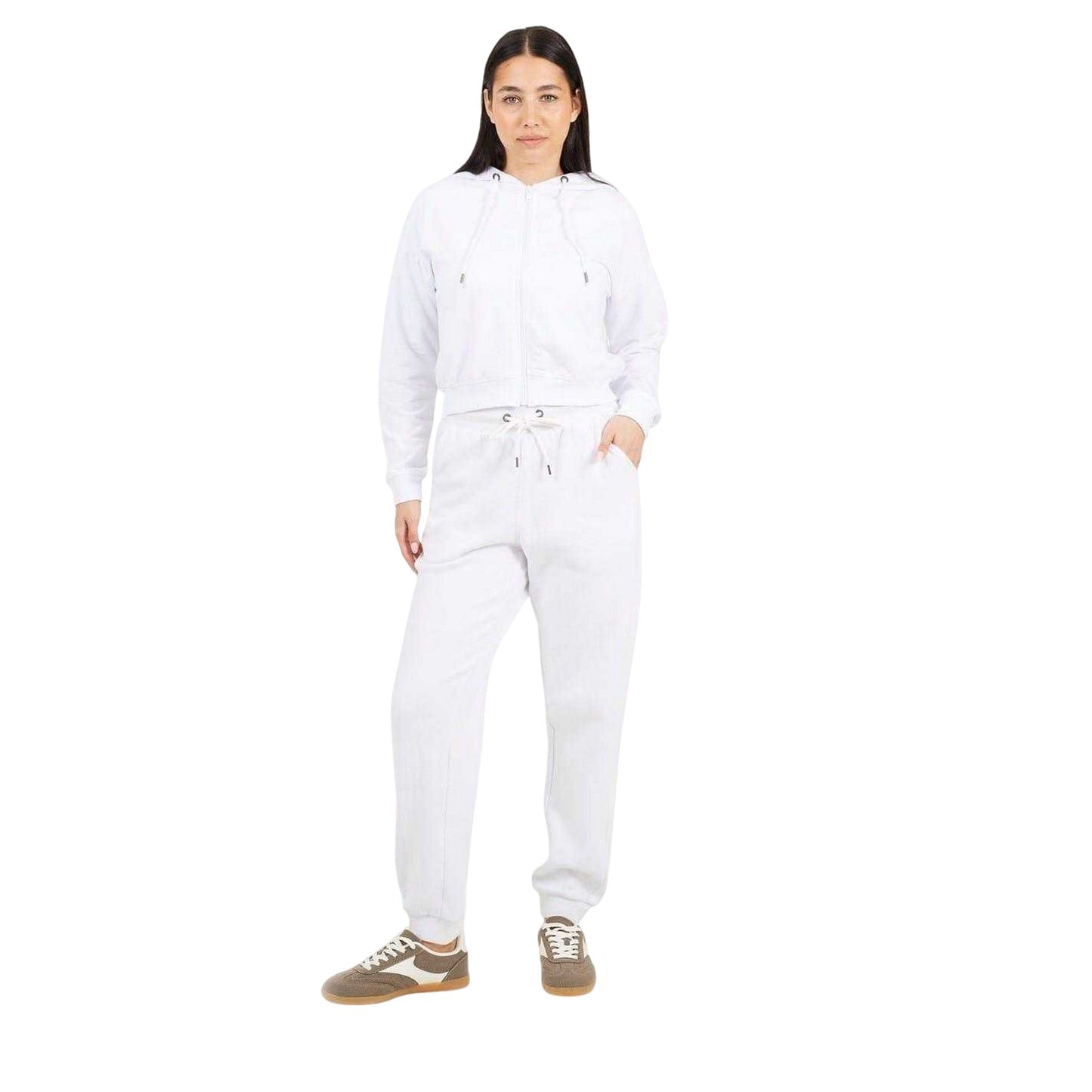 White - Side - Brave Soul Womens-Ladies Full Zip Hoodie
