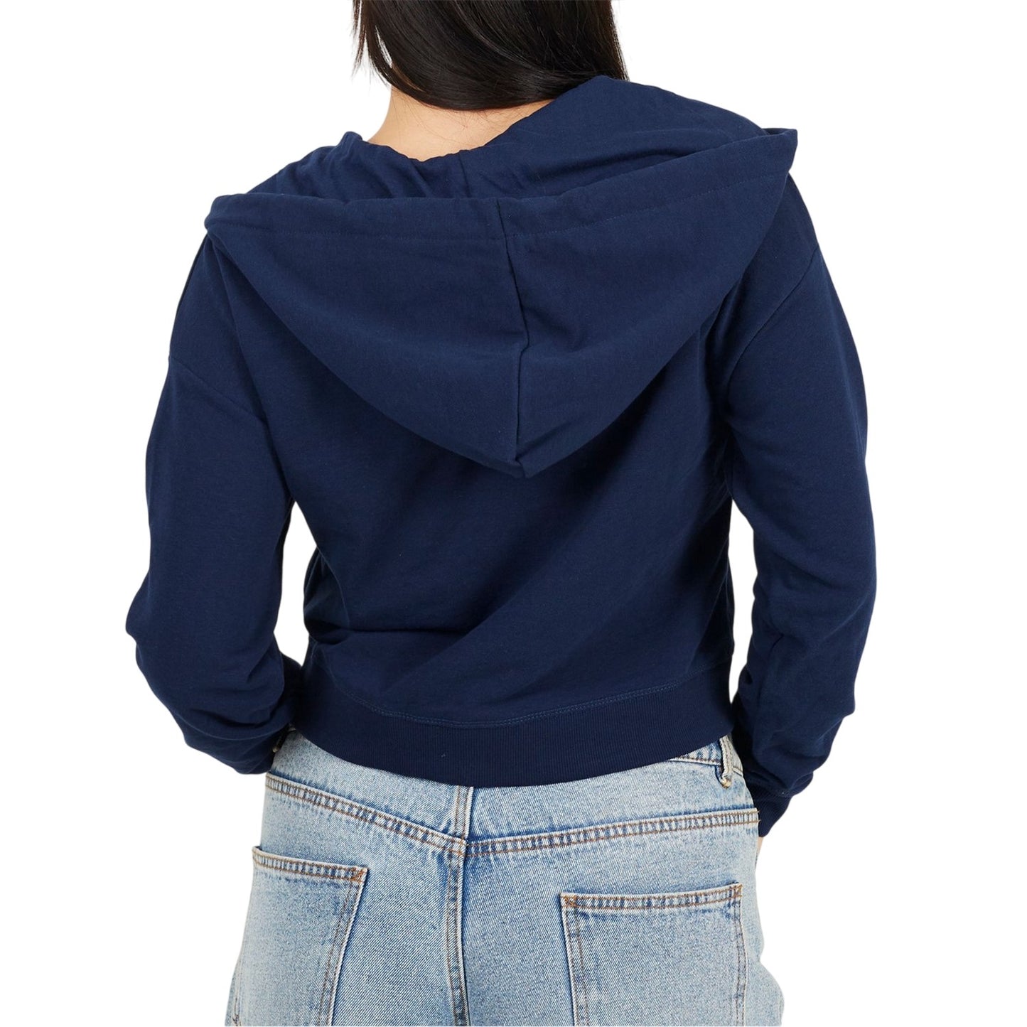 Navy - Back - Brave Soul Womens-Ladies Full Zip Hoodie
