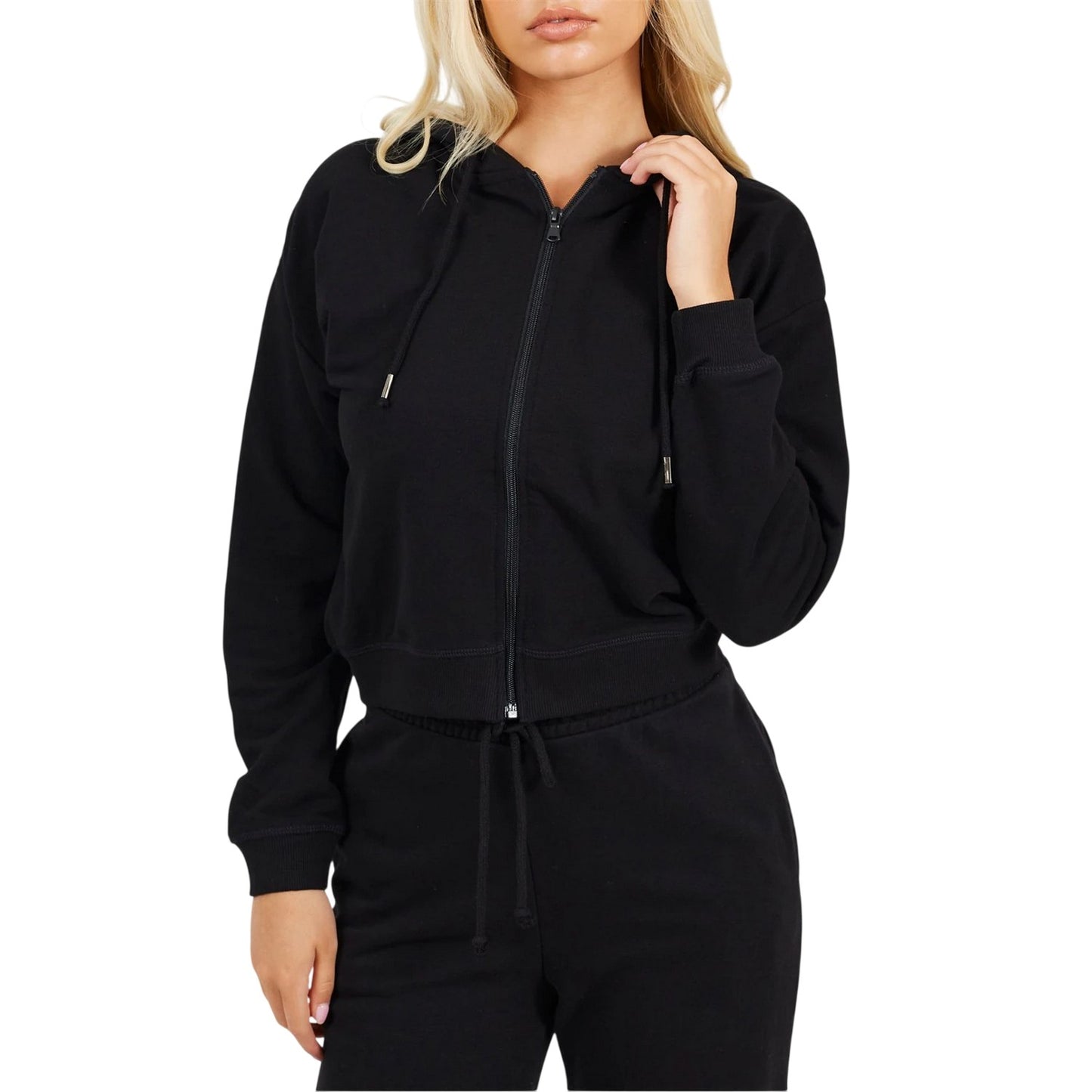 Black - Front - Brave Soul Womens-Ladies Full Zip Hoodie