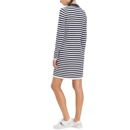Navy - Back - Tommy Hilfiger Womens-Ladies Stripe Fitted Mini Dress