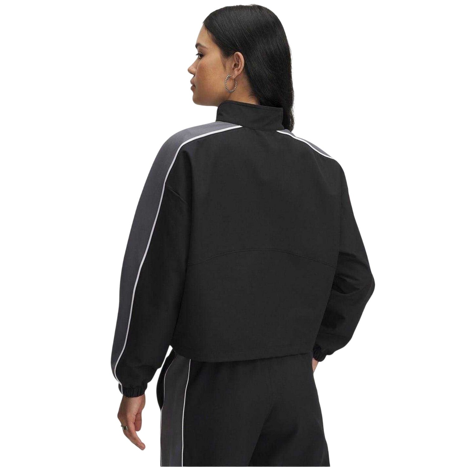 Black - Back - Under Armour Womens-Ladies Rival Colour Block Track Jacket