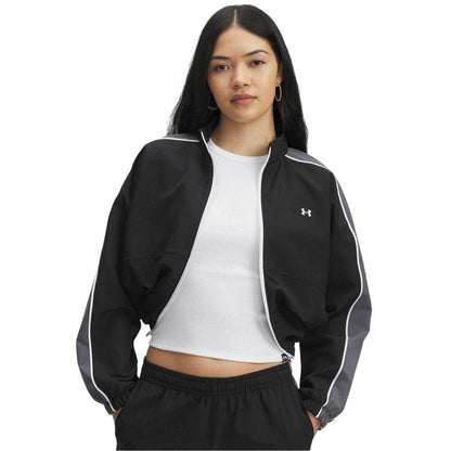 Black - Front - Under Armour Womens-Ladies Rival Colour Block Track Jacket
