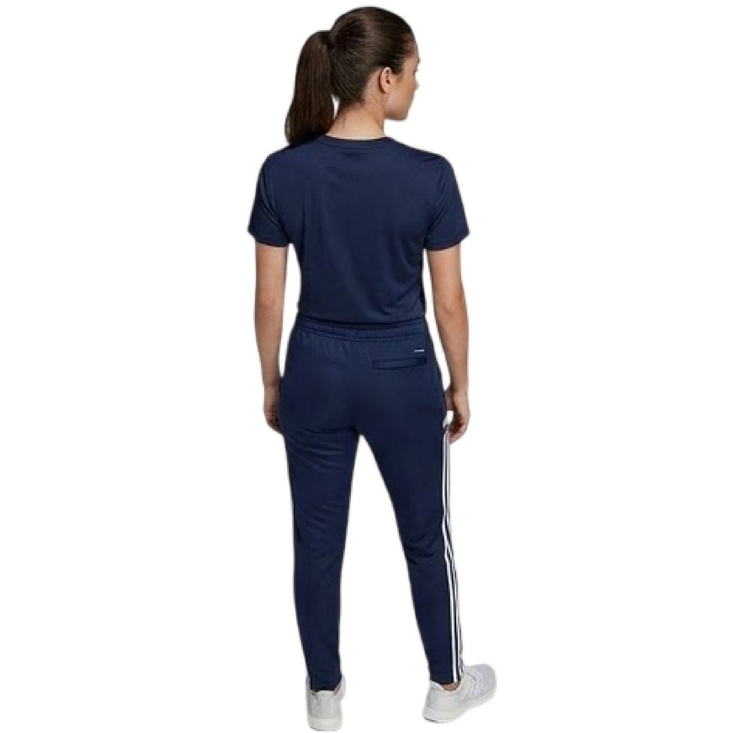 Navy Blue - Back - Adidas Womens-Ladies Con22 3 Stripes Slim Tracksuit Bottoms