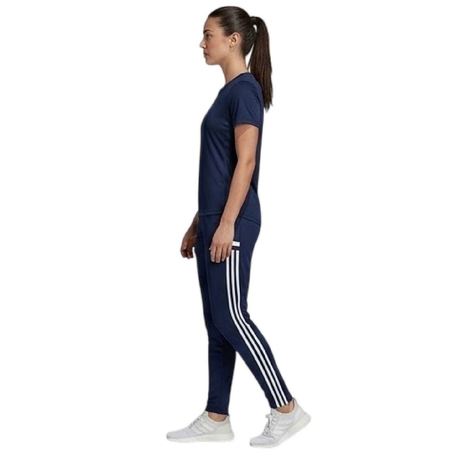Navy Blue - Side - Adidas Womens-Ladies Con22 3 Stripes Slim Tracksuit Bottoms