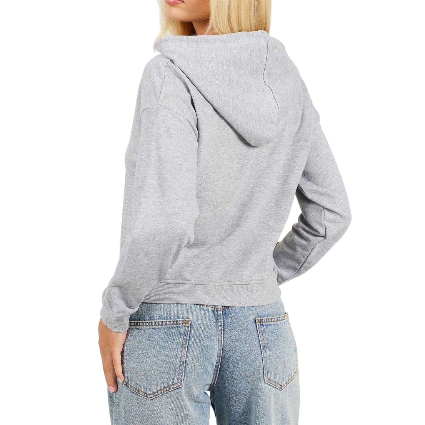 Grey Marl - Back - Brave Soul Womens-Ladies Crop Sweatshirt