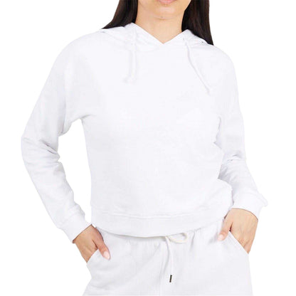 White - Front - Brave Soul Womens-Ladies Crop Sweatshirt