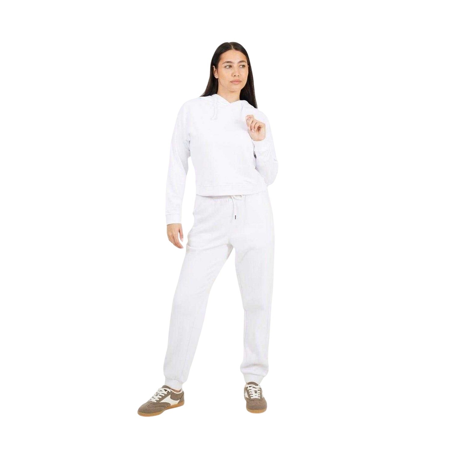 White - Side - Brave Soul Womens-Ladies Crop Sweatshirt