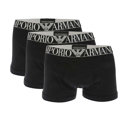 Black - Front - Emporio Armani Mens Eagle Logo Boxer Shorts (Pack of 3)