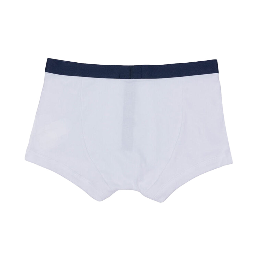 Navy-White - Back - Emporio Armani Mens Cotton Ribbed Boxer Shorts (Pack of 2)