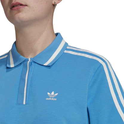 Blue - Side - Adidas Womens-Ladies Collared Mini Maternity T-Shirt Dress