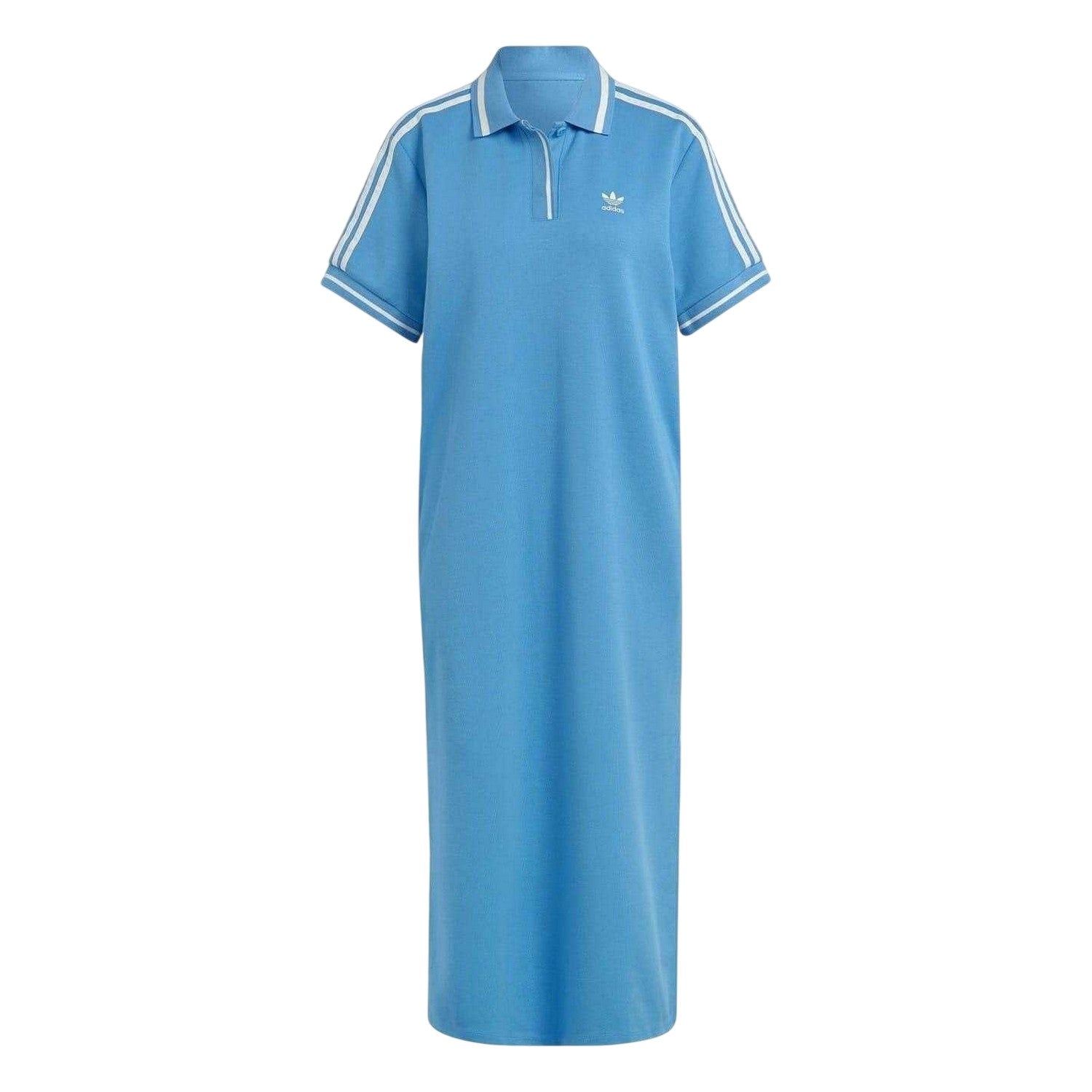 Blue - Front - Adidas Womens-Ladies Collared Mini Maternity T-Shirt Dress