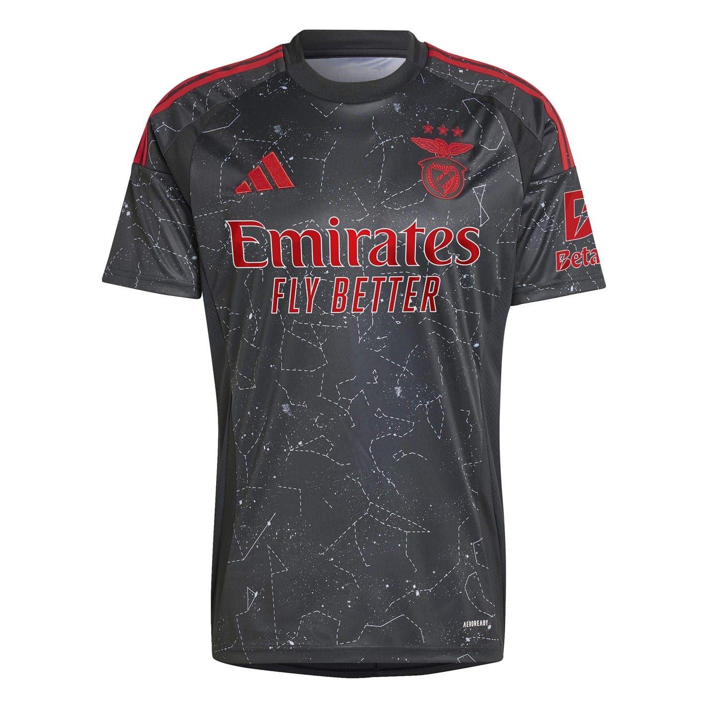Black - Front - Adidas Mens 2024-2025 SL Benfica Away Jersey