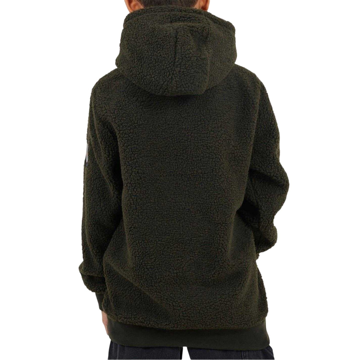 Dark Khaki - Back - Brave Soul Childrens-Kids Regular Long-Sleeved Hoodie