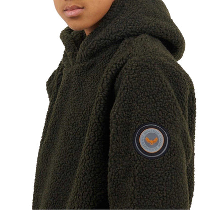 Dark Khaki - Side - Brave Soul Childrens-Kids Regular Long-Sleeved Hoodie