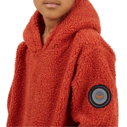 Terracotta - Side - Brave Soul Childrens-Kids Kangaroo Pocket Hoodie