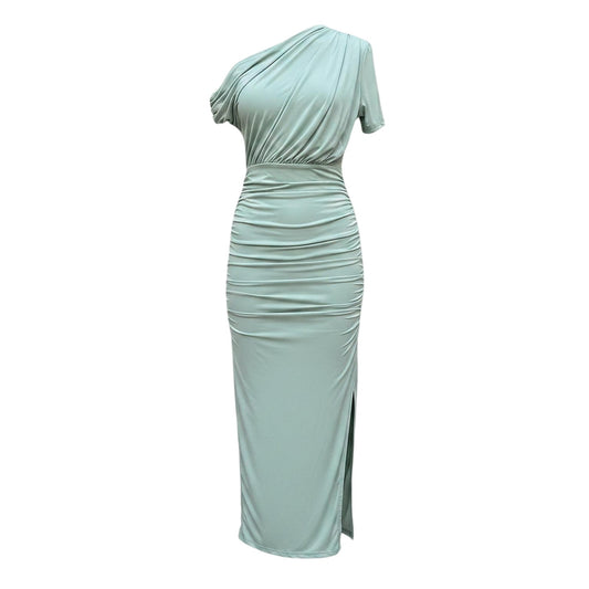 Duck Egg - Front - AX Paris Womens-Ladies Draped Off-the-Shoulder Midi Dress