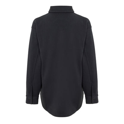 Black - Back - Under Armour Womens-Ladies Terry Heavyweight Collared Shirt