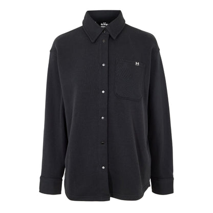 Black - Front - Under Armour Womens-Ladies Terry Heavyweight Collared Shirt