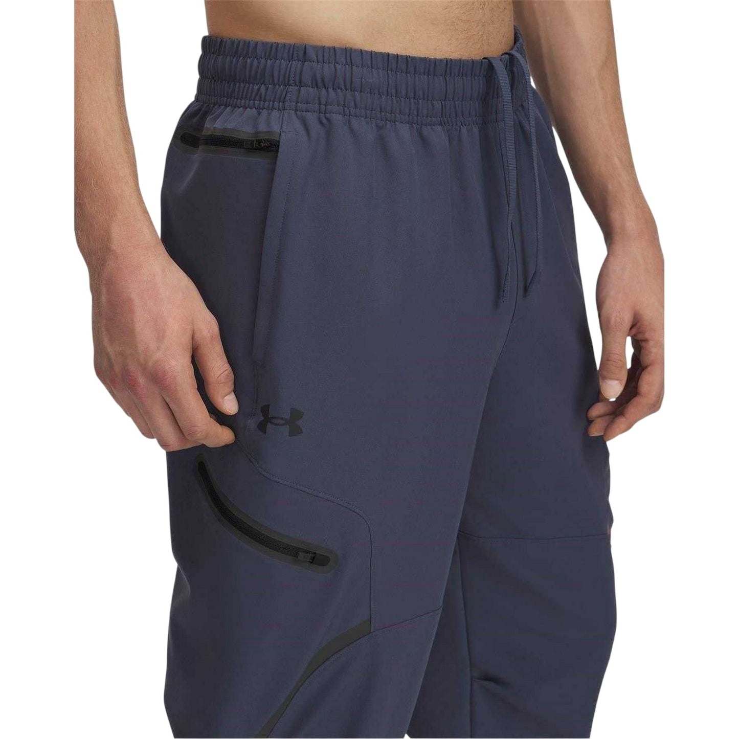 Grey - Side - Under Armour Mens Unstoppable Woven Combat Trousers