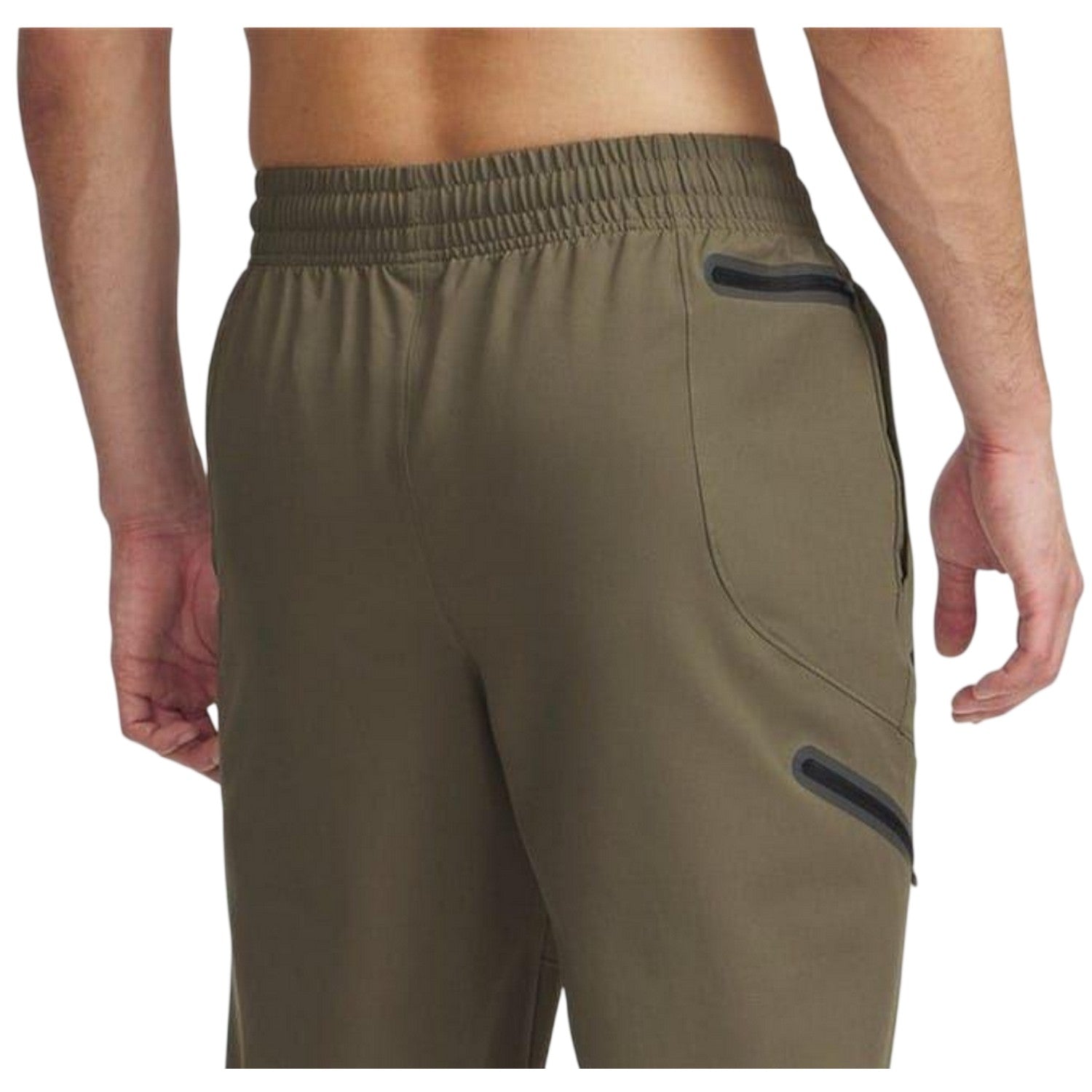 Green - Side - Under Armour Mens Unstoppable Woven Combat Trousers