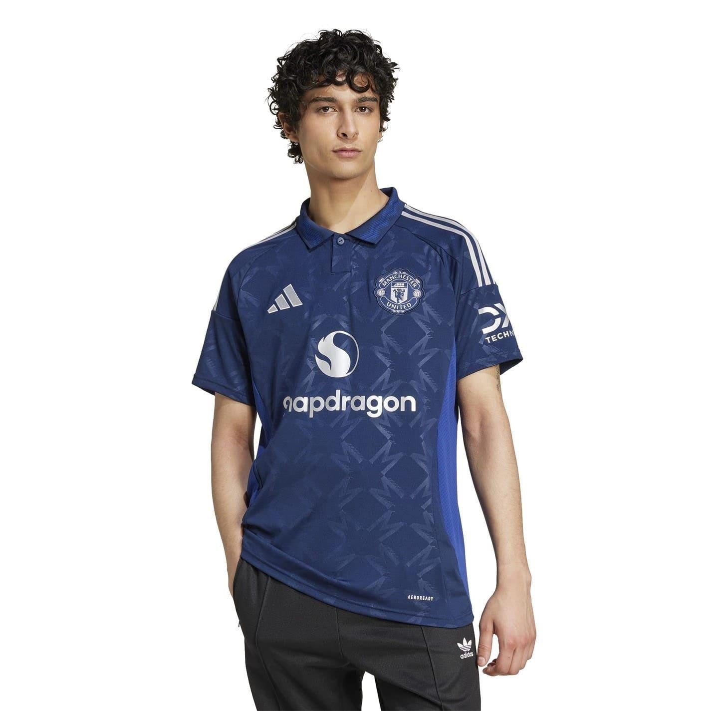 Blue - Side - Adidas Mens 2024-2025 Manchester City FC Away Shirt