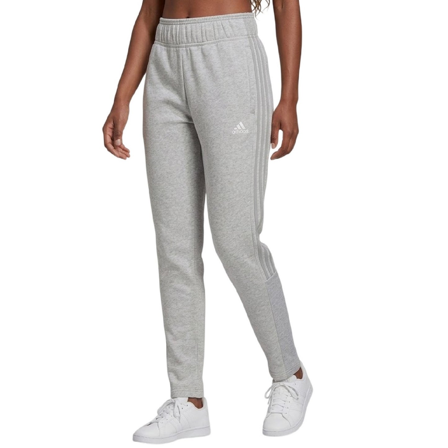 Light Grey - Side - Adidas Womens-Ladies Tiro Marl Sweatpants