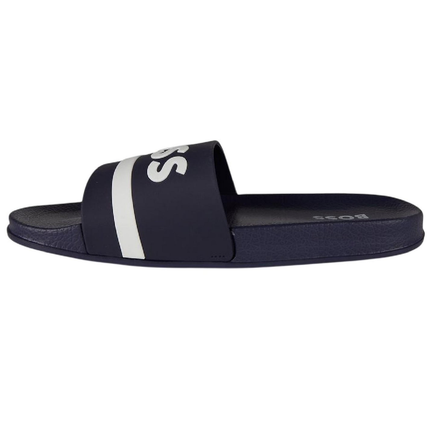 Navy - Side - Boss Womens-Ladies Lettering Slides