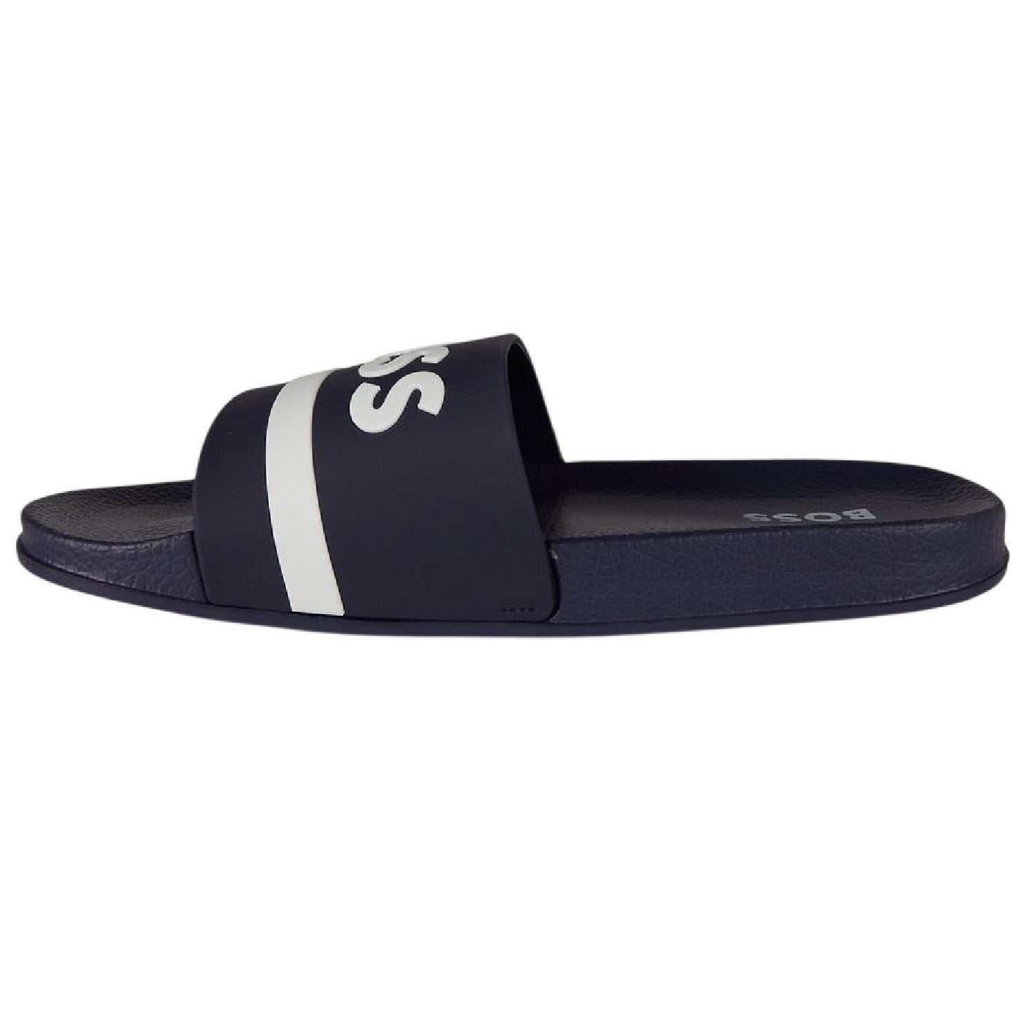 Navy - Side - Boss Womens-Ladies Lettering Slides