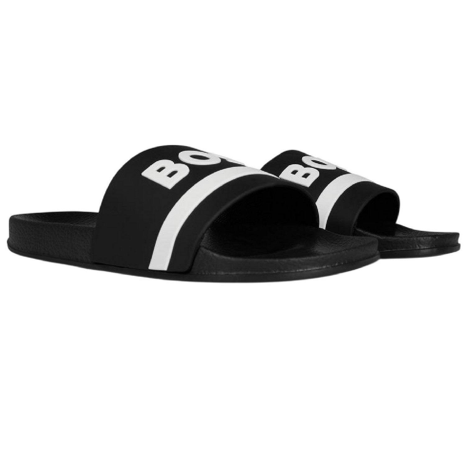Black - Front - Boss Womens-Ladies Lettering Slides