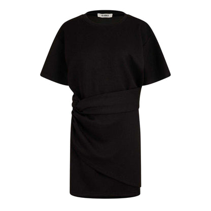 Black - Front - 4th & Reckless Womens-Ladies Ruched T-Shirt Dress
