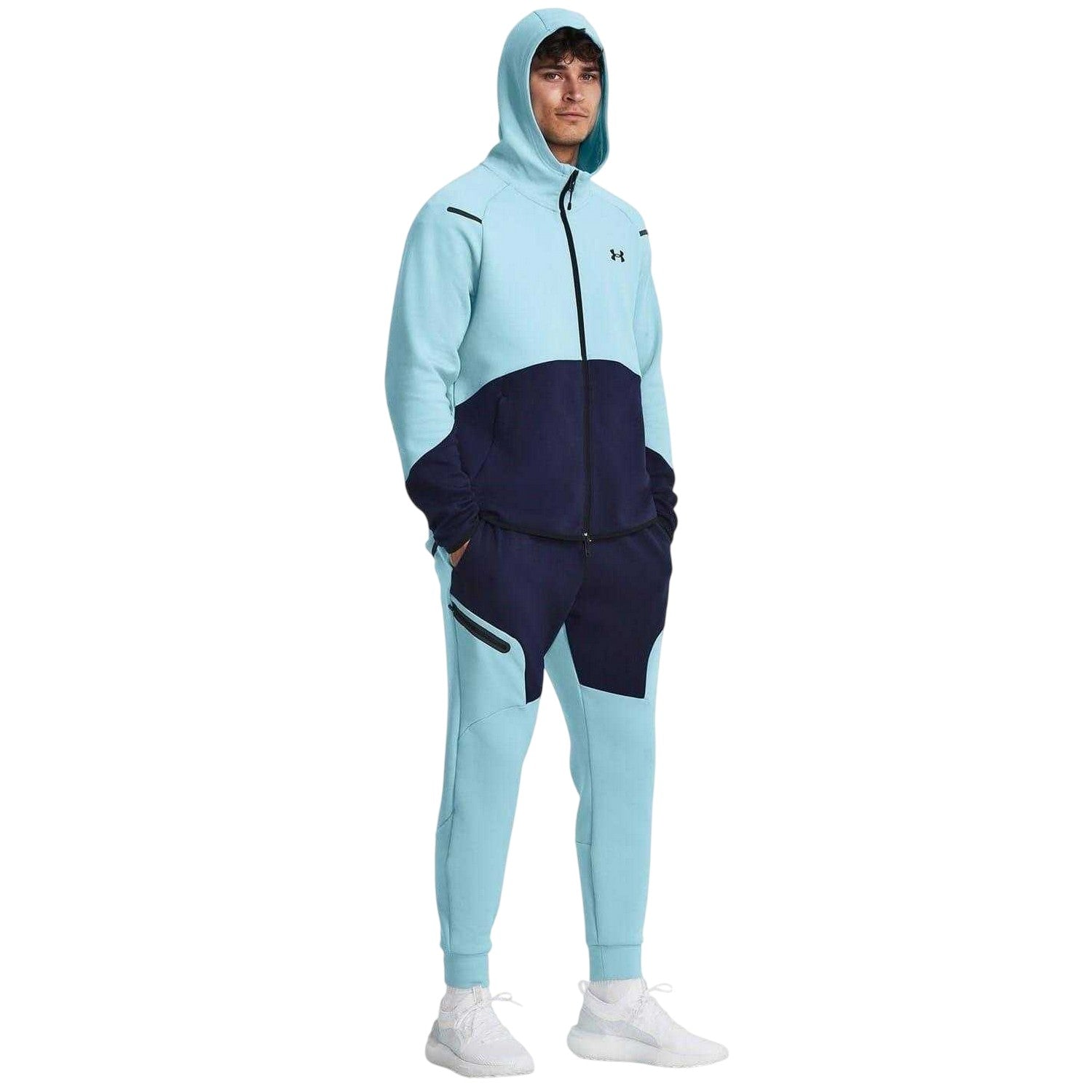 Blizzard-Midnight - Side - Under Armour Mens Unstoppable Zip Pocket Joggers