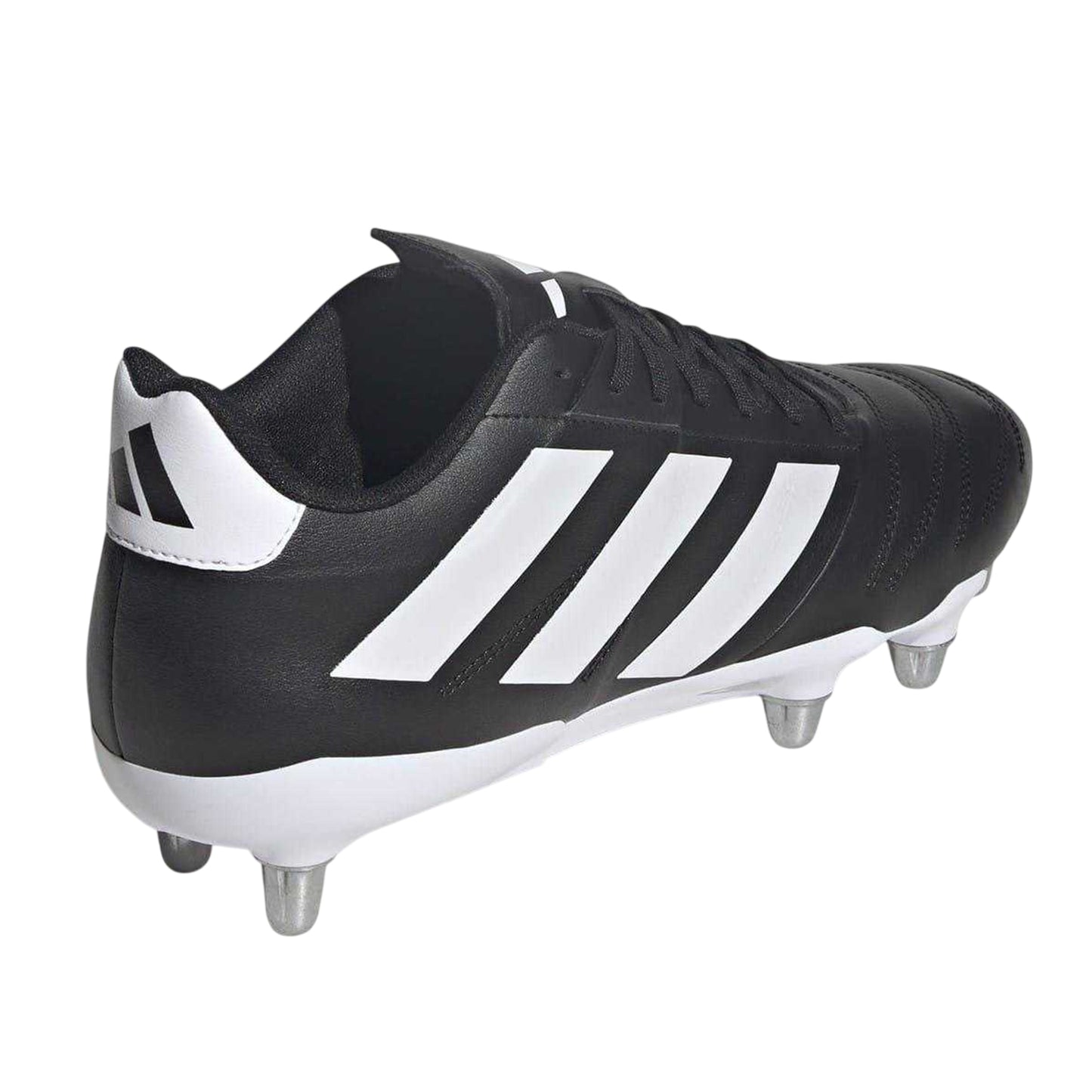 Black-White - Back - Adidas Mens Kakari Elite Soft Ground Rugby Boots