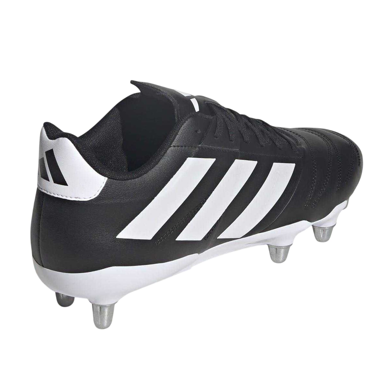 Black-White - Back - Adidas Mens Kakari Elite Soft Ground Rugby Boots