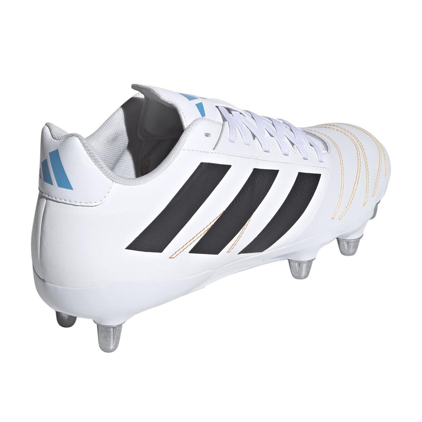 White-Black - Back - Adidas Mens Kakari Elite Soft Ground Rugby Boots