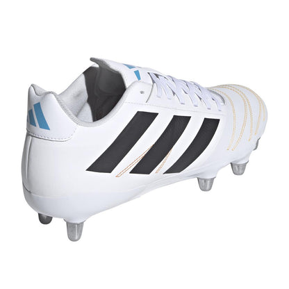 White-Black - Back - Adidas Mens Kakari Elite Soft Ground Rugby Boots